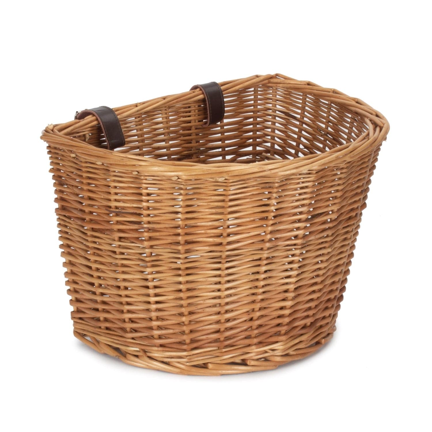 Cesta delantera de mimbre pequeña para bicicleta