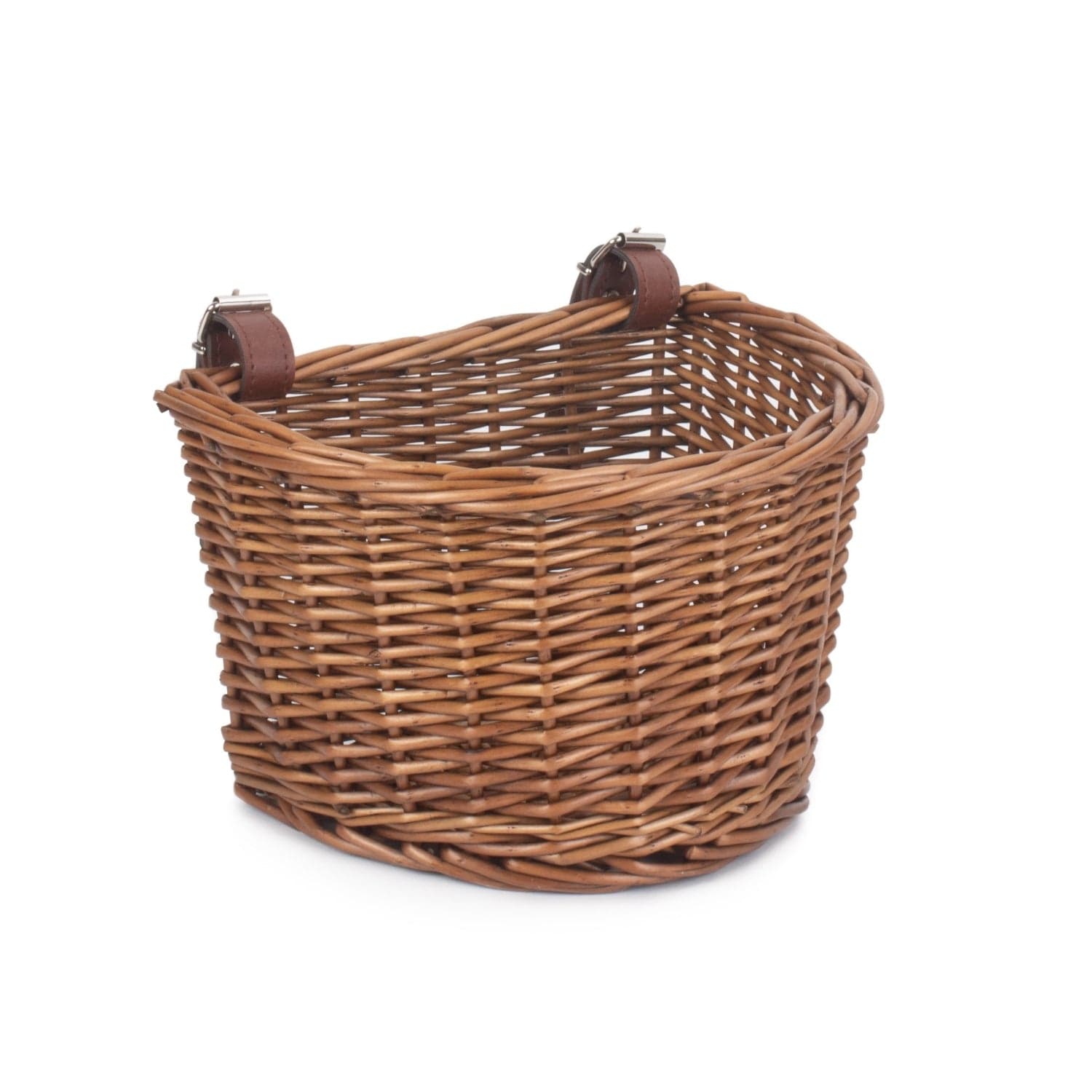Cesta infantil de mimbre delantera para bicicleta