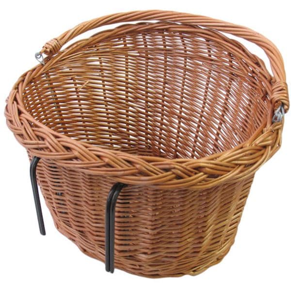 Basil Detroit — Cesta de bicicleta de mimbre, natural