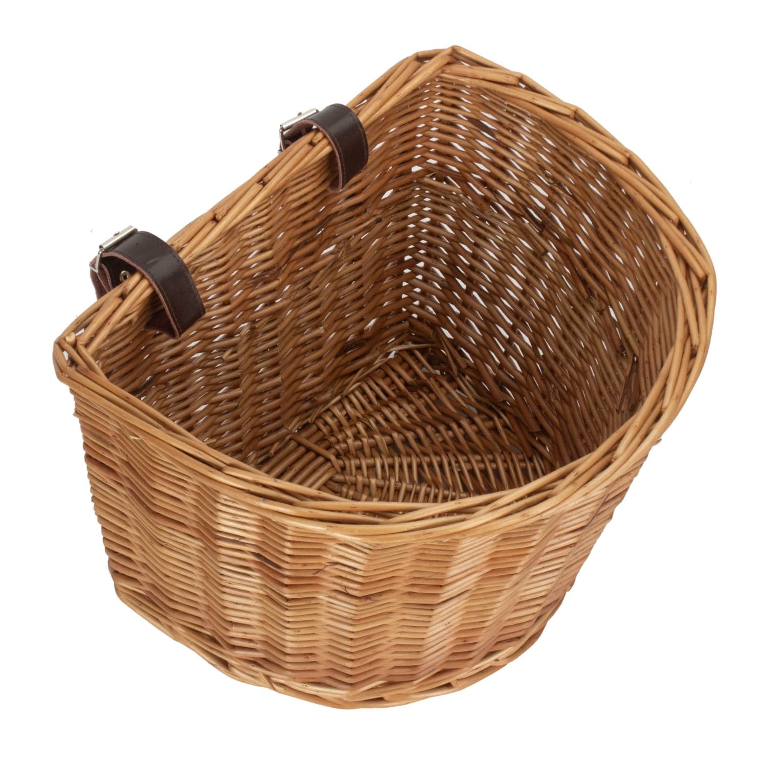 Cesta delantera de mimbre pequeña para bicicleta — vista 2