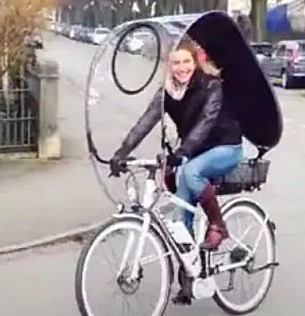 Capota transparente para bicicleta